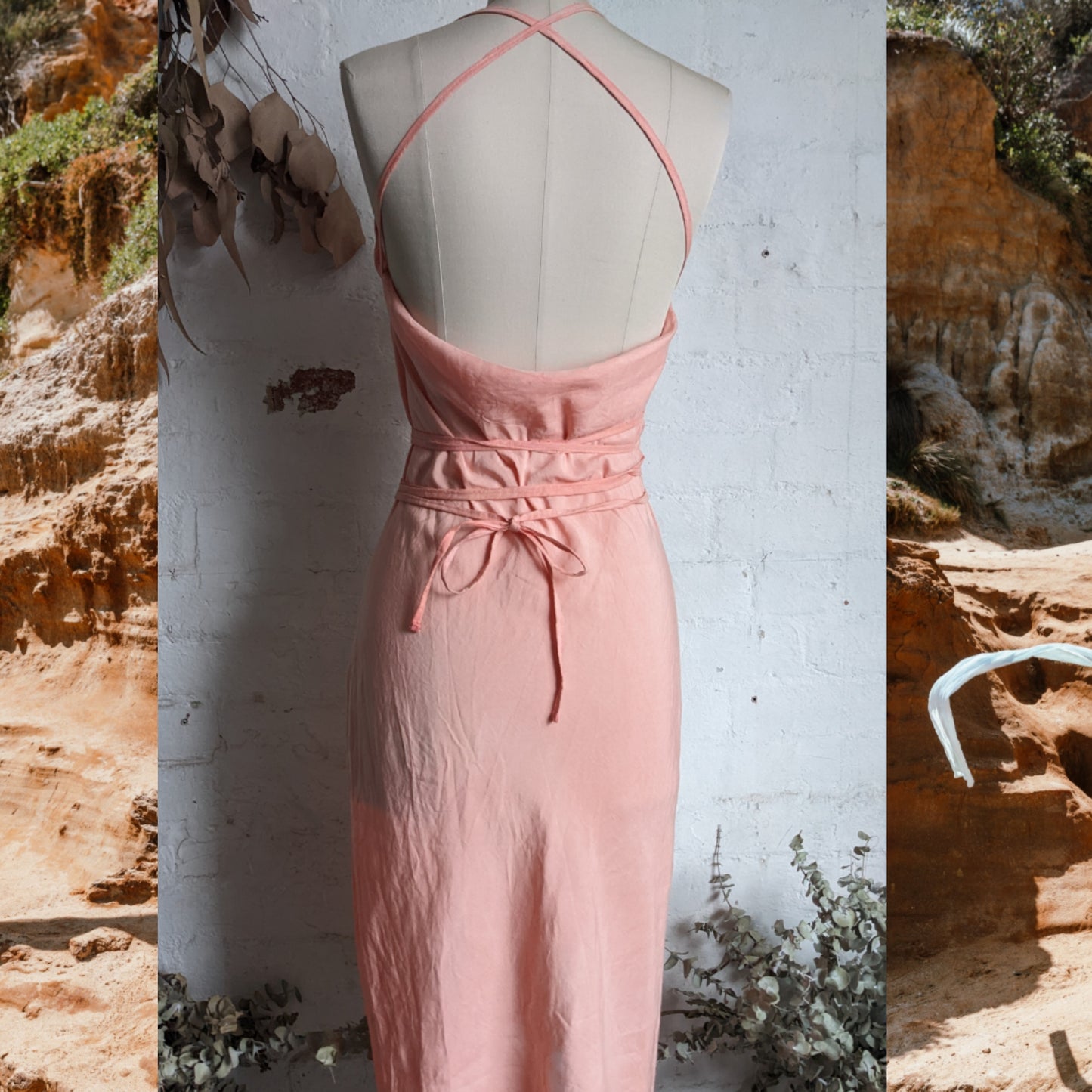 Coral Cowl Dress